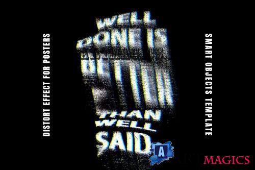 Melting Glitches Poster Text Effect - 43920419