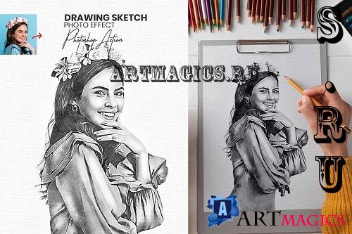 Drawing Sketch Photoshop Action - 58617878