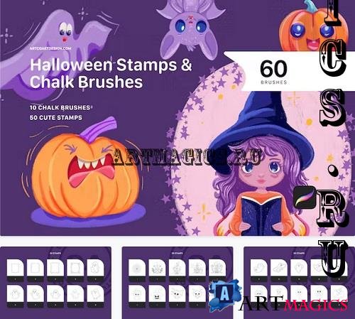 Halloween Stamps & Chalk Brushes - U3VQ634