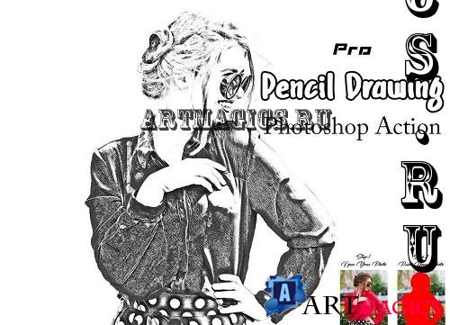 Pro Pencil Drawing Photoshop Action - 50810618