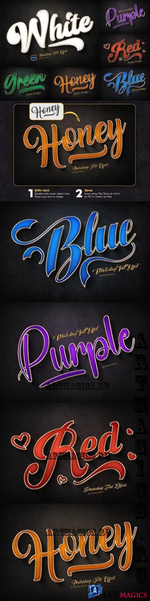 Gold Outline Text Effects - 91544853