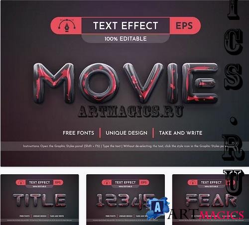 Glass Blood - Editable Text Effect - 69447419