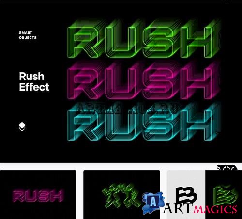 Neon Rushing Text Effect - 83615654