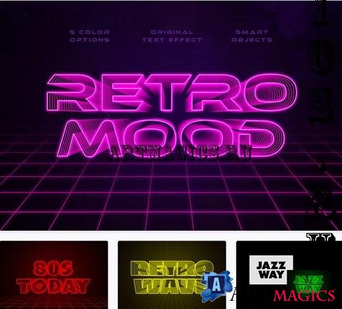 Retro Wave Text Effects - 91529791