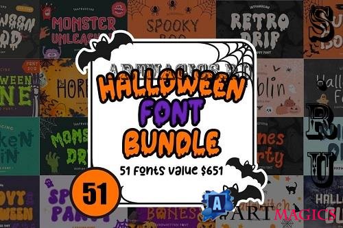 Halloween Font Bundle - 51 Premium Fonts
