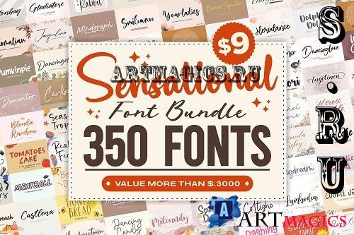 Sensational Font Bundle - 350 Fonts Mega Bundle!  - 2712547 