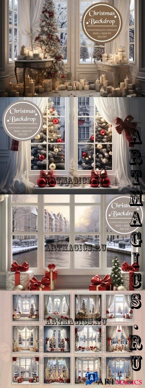 Christmas Backdrop Serene Mockups - 91563024