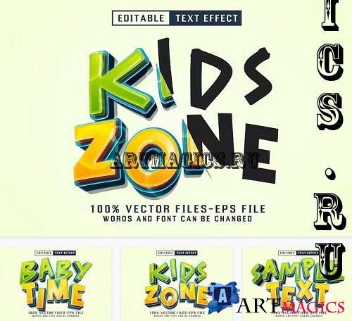 Kids Zone Editable Text Effect - ZTGNBFC