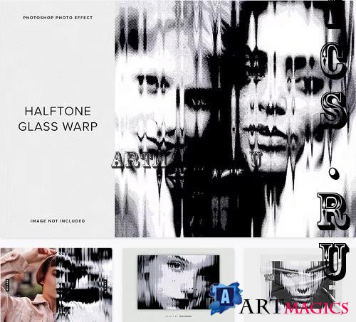 Halftone Glass PSD Photo Effect - B7G3LWM