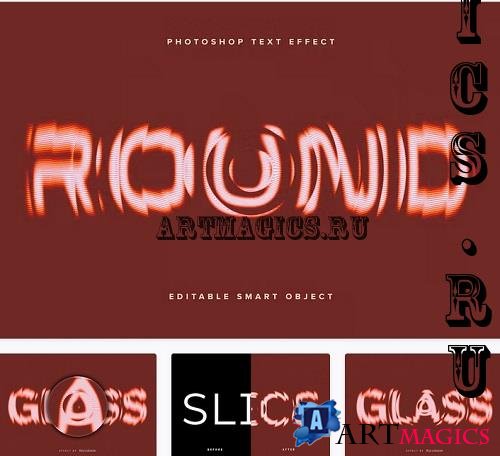 Round Glass Distorted Text Effect Mockup - 2WW9VZP