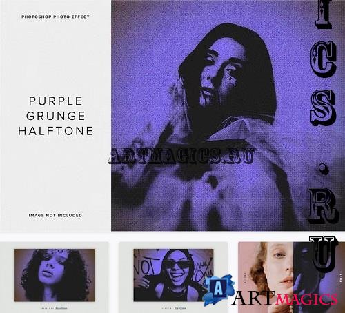 Purple Grunge Halftone PSD Photo Effect - 2G4VWTA