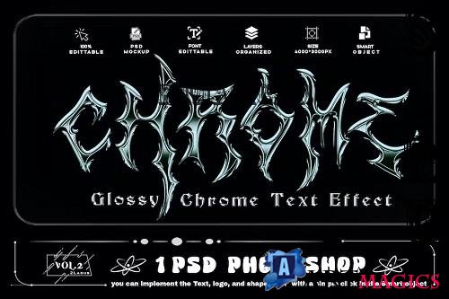 Glossy Chrome Text Effect PSD - 2D6M9UZ