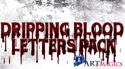Pack Of Dripping Blood Letters 1905780 - Motion Graphics