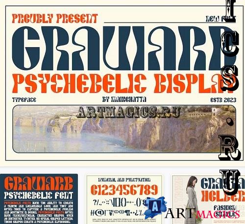Graviard - Psychedelic Display Font - 6ZTPPGY