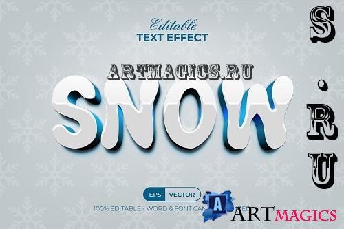 Snow Text Effect 3D Style - 91568118