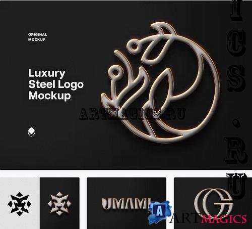 Luxury 3D Steel Logo Mockup - 91568401