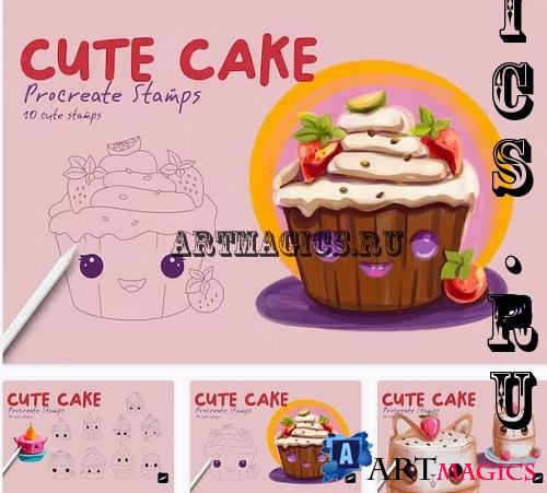 Cute Cake Stamps for Procreate - 7LKUM3E