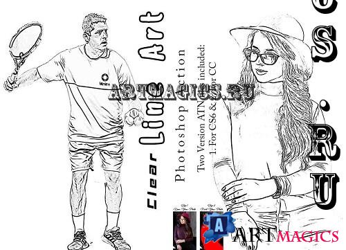 Clear Line Art Photoshop Action - 42312743