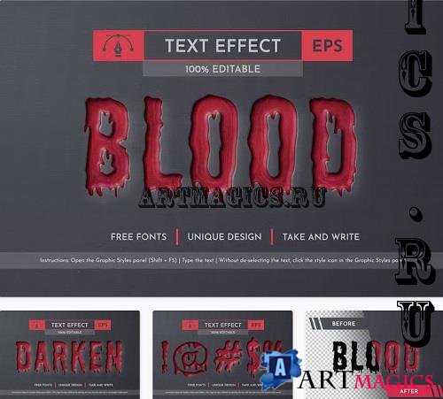 Blood - Editable Text Effect - 58617935