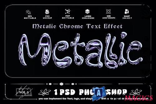 Metallic Chrome Text Effect PSD - UGNVETH