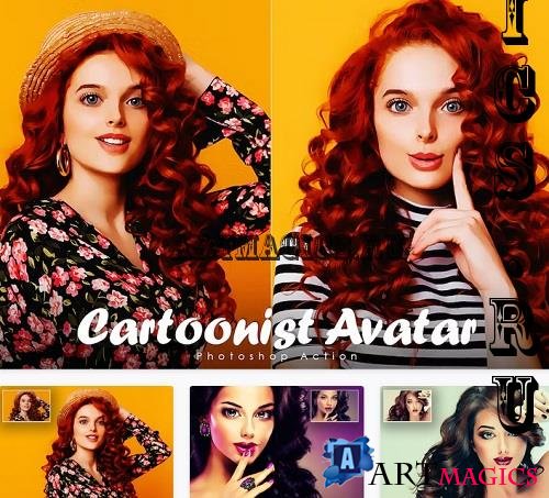 Cartoonist Avatar Photoshop Action - 698JXWF