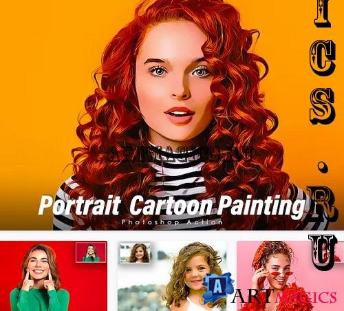 Portrait Cartoon Painting Actions - 4VF75BZ