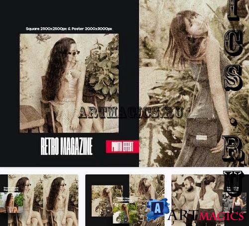 Retro Magazine Square And Poster Photo Effect - VQ4NUSU
