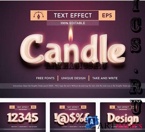 Candle - Editable Text Effect - 91539310