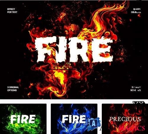 Fire Distortion Text Effect - 91607582