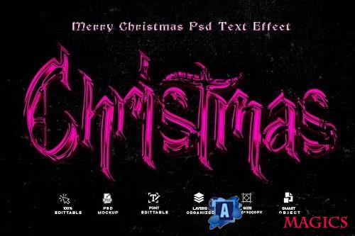 Merry Christmas PSD Tesxt Effect - 5L33DTX