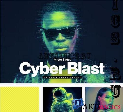 Cyber Blast Photo Effect Template - BJYNX9Q