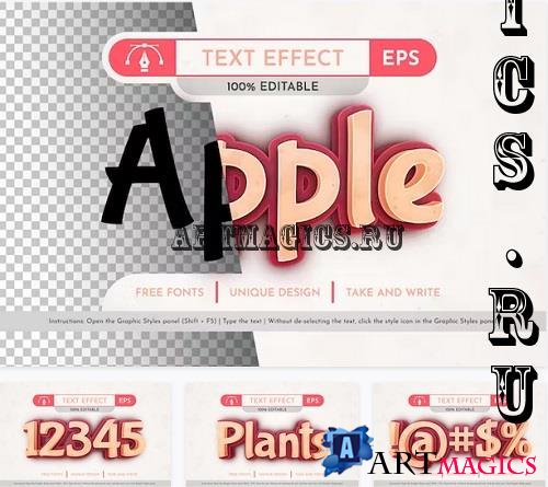 Red Apple - Editable Text Effect - 91619178