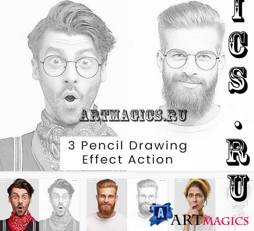 3 Pencil Drawing Effect Action - 4GMW2ZR