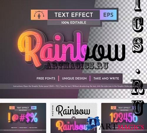 Rainbow - Editable Text Effect - 91584502