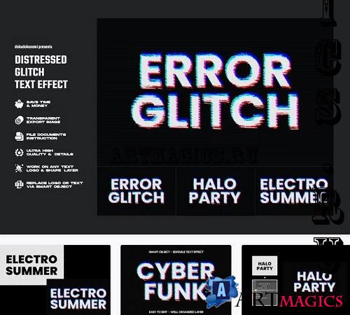 Distressed Glitch Text Effect - CBHW3KX