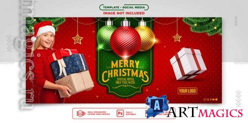 Social Media banner Post Design Template for Christmas Sale