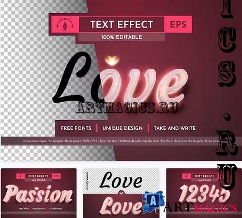 Love - Editable Text Effect - 91675341