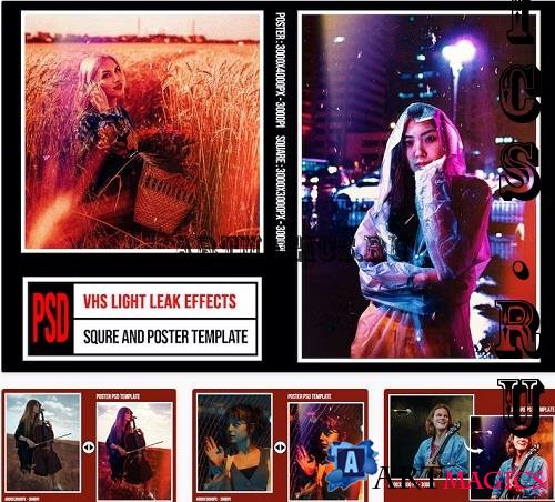 Square & Poster - VHS Light Leak Effects - UATDJM3