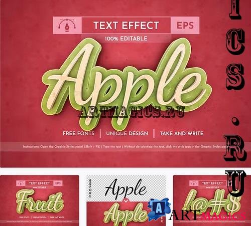3D Apple - Editable Text Effect - 91618149