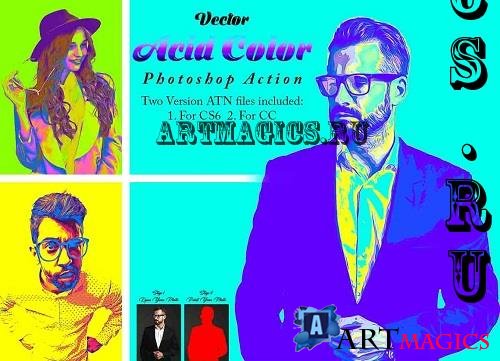 Vector Acid Color Photoshop Action - 91654805