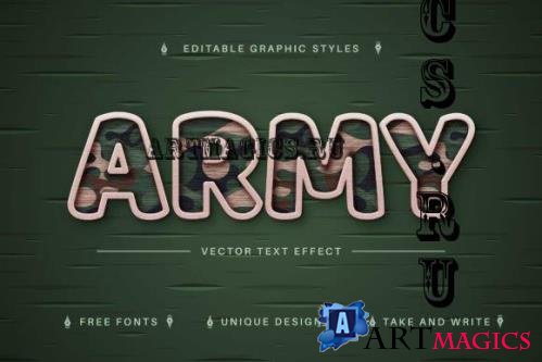 Army Textile - Editable Text Effect - 13465237