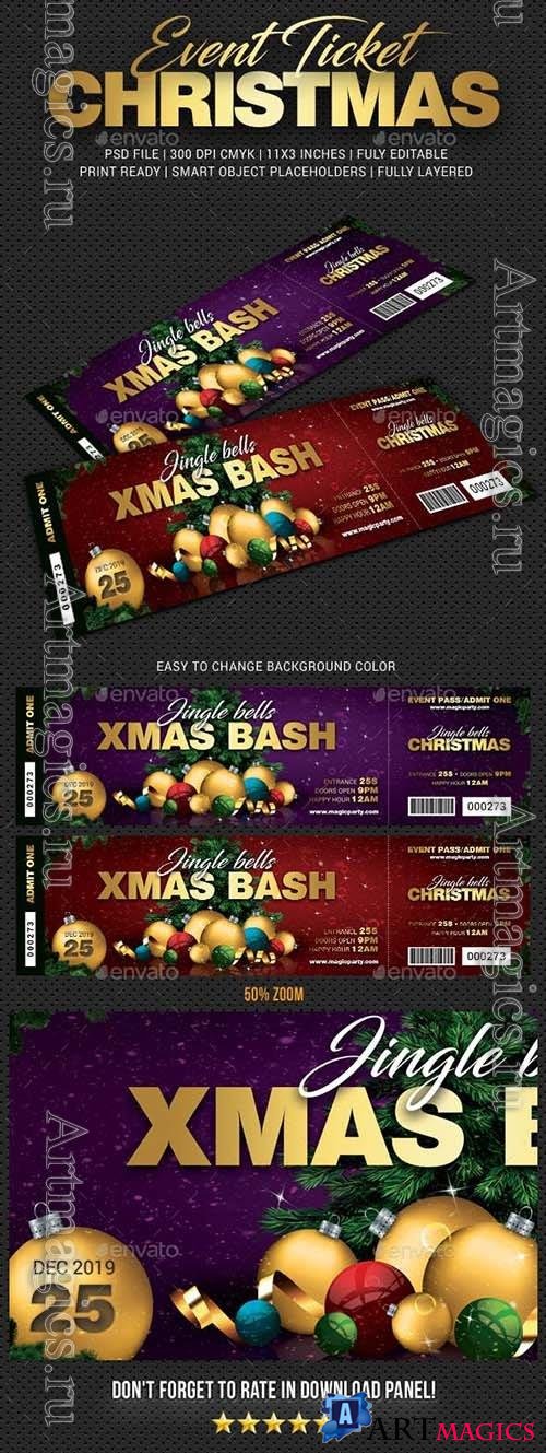 GraphicRiver - Xmas Bash Party Event Ticket - 22968889