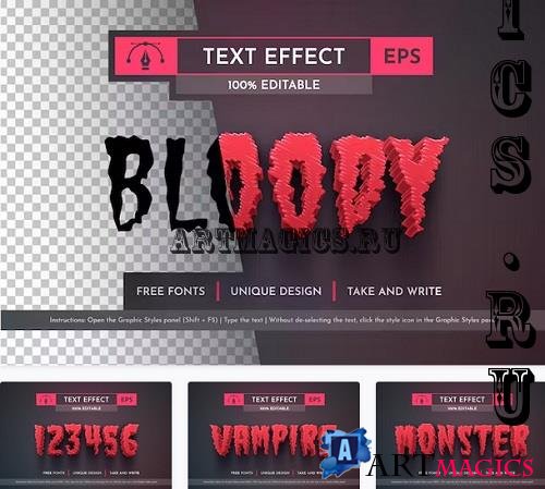 Dark Bloody - Editable Text Effect, Font Style - WQWD7GG