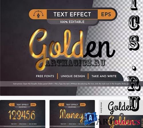 Golden - Editable Text Effect - 91630948