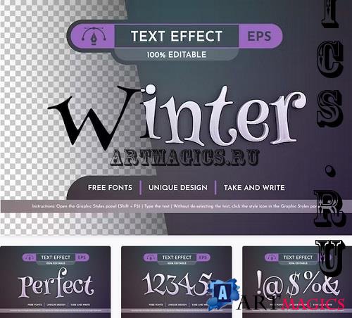 White Winter - Editable Text Effect - 91659745