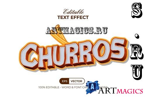 Churros Text Effect 3D Wave Style - 91728588