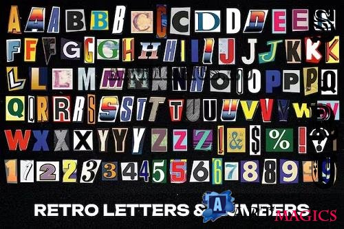 Retro Letters & Numbers - 8DYE78Y