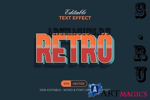 Retro Text Effect 3D Style - 91872258