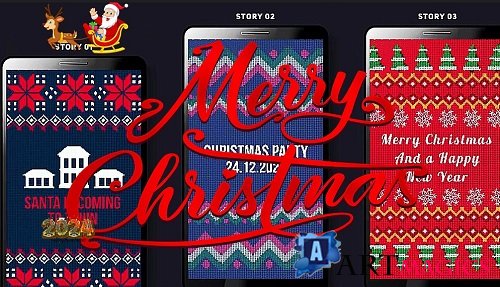Knitted Christmas Sweater Stories 1289761 - Project for After Effects  
