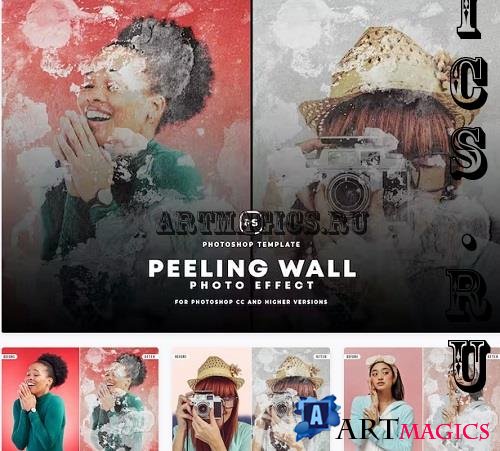 Peeling Wall Photo Effect - 83XD67Z